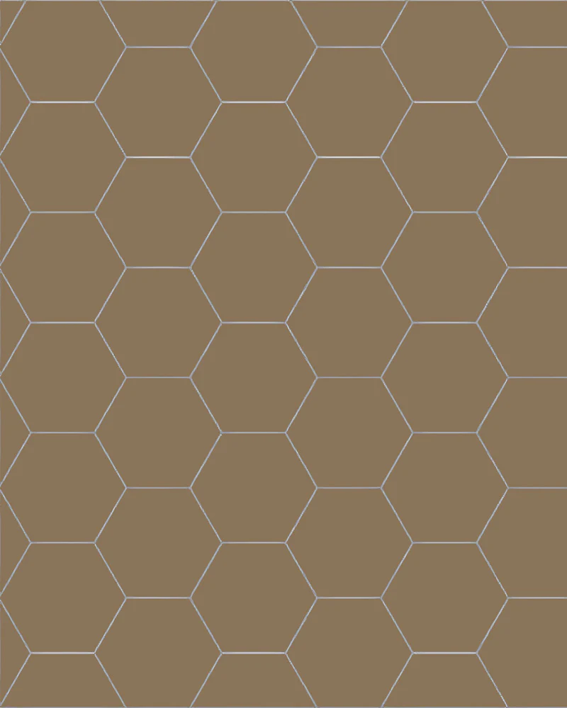 Klinker - Hexagon 10 x 10 cm kaffebrun