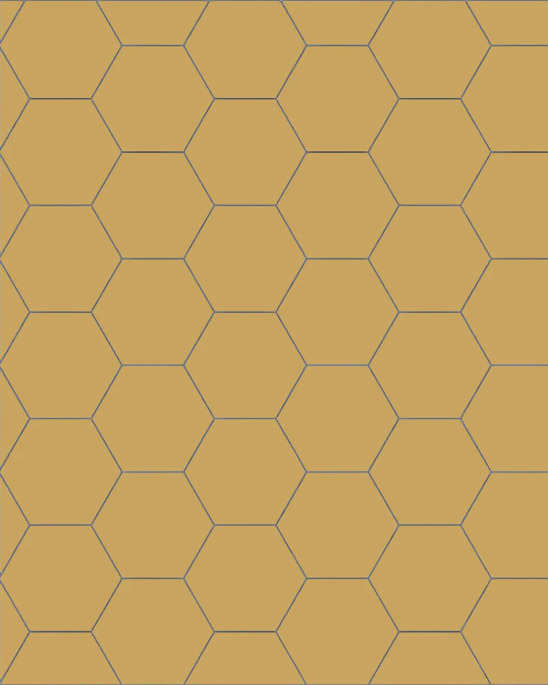 Klinker - Hexagon 10 x 10 cm ockragul