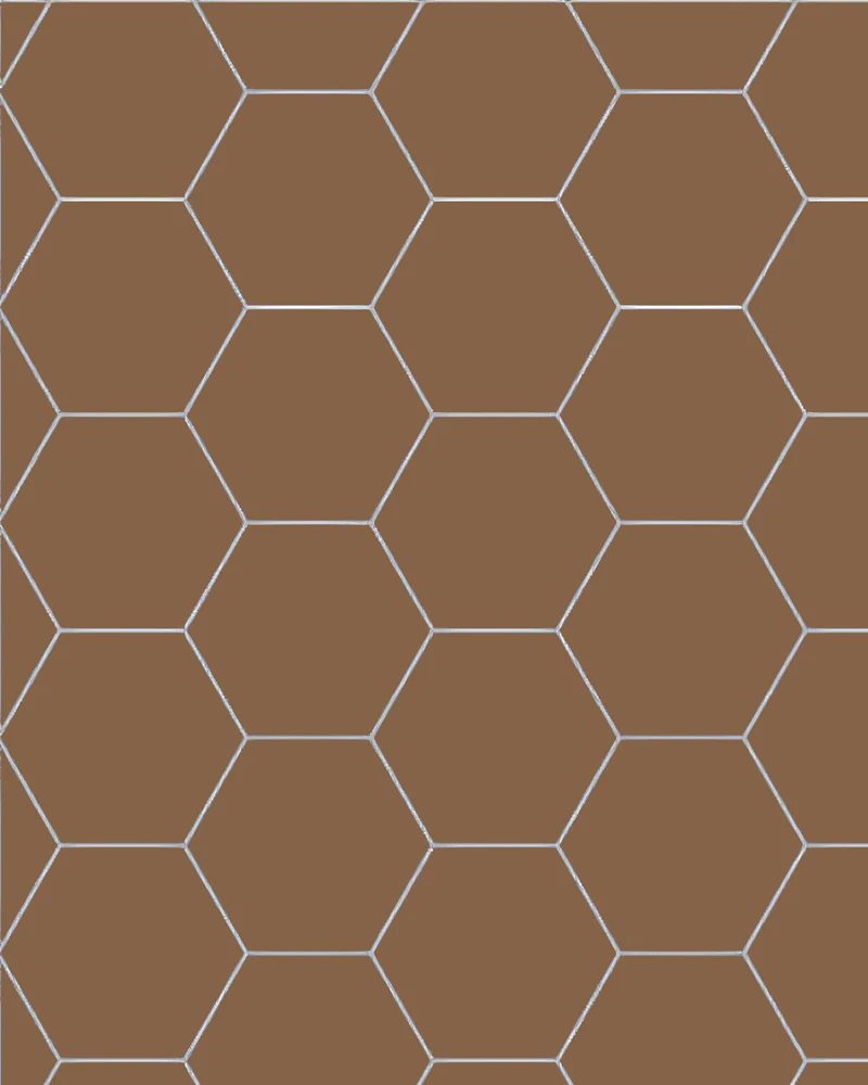 Klinker - Hexagon 15 x 15 cm havana