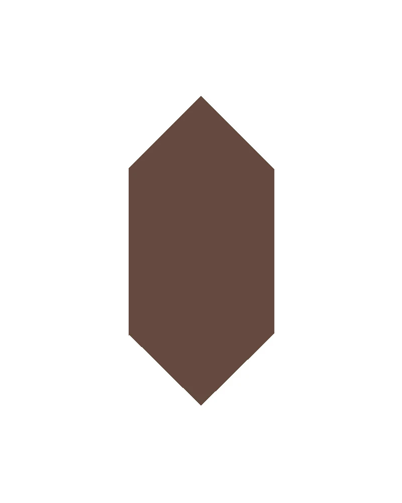 Klinker - Hexagondiamant 7 x 15 cm chokladbrun