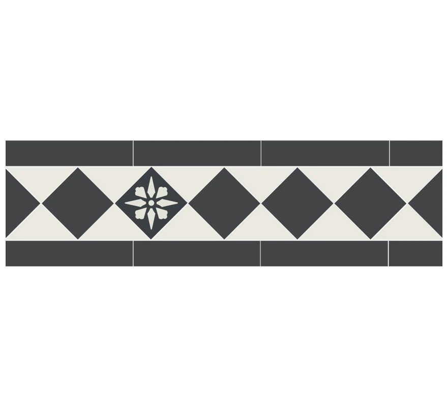 Klinkerfris - Glasgow II svart/vit