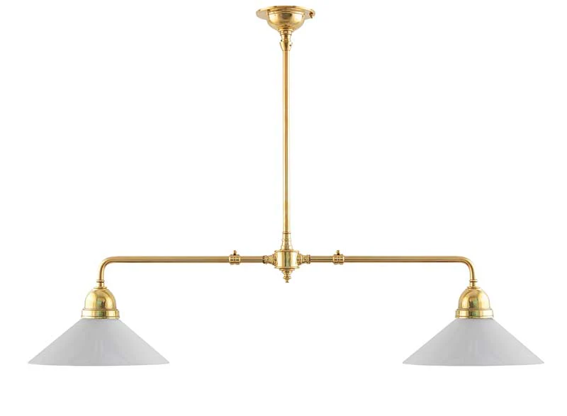 Taklampa - Spelbordslampa mässing, raka skärmar