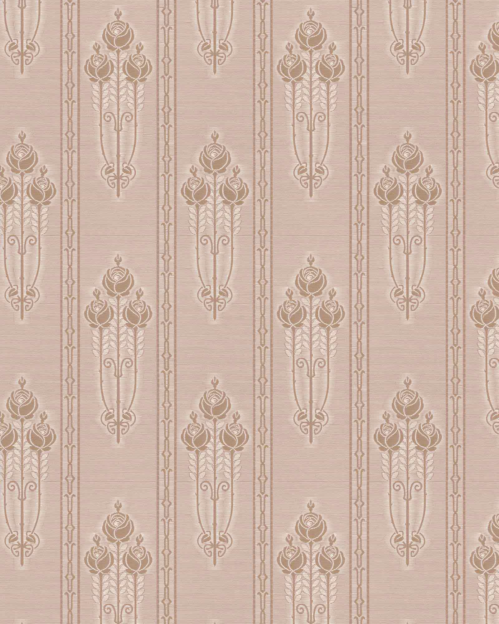 Lim & Handtryck Tapet - Jugendros beige/guld - Image 2