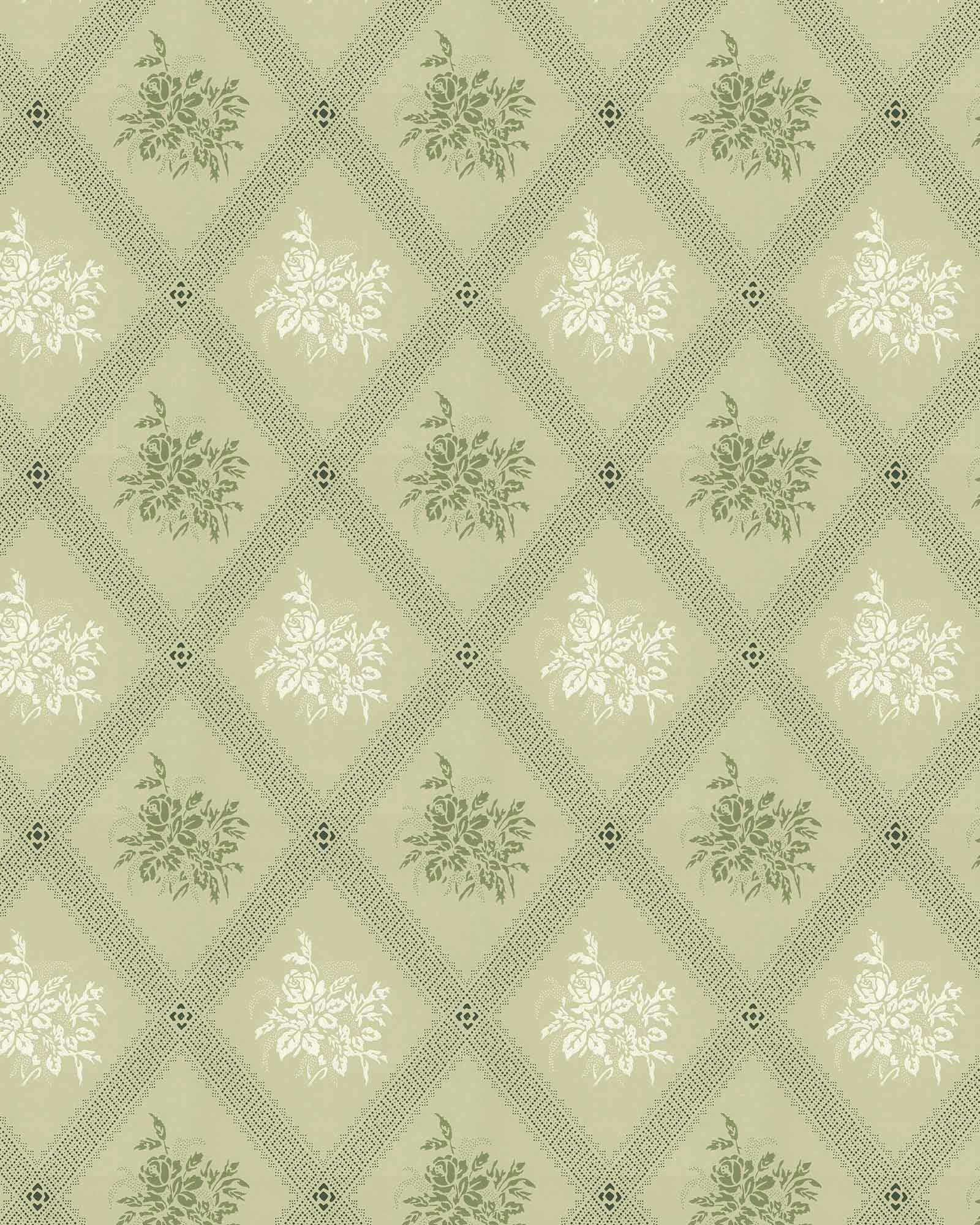 Lim & Handtryck Tapet - Karoline ljusgrön/grön - Image 2