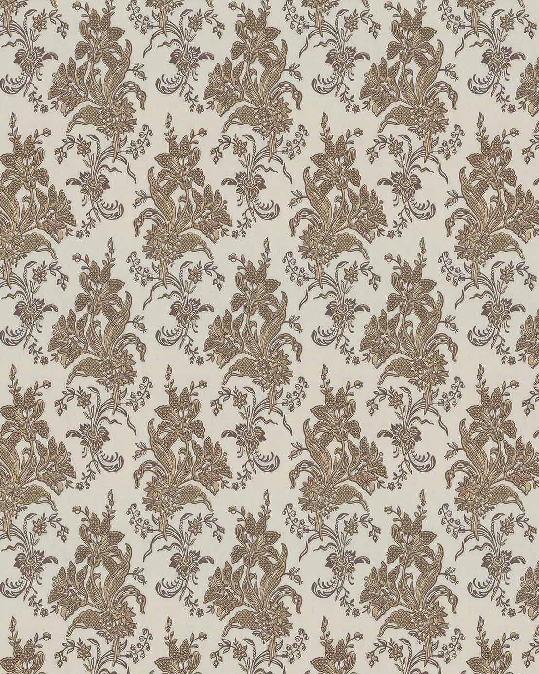 Lim & Handtryck Tapet - Liljor beige/guld - Image 2