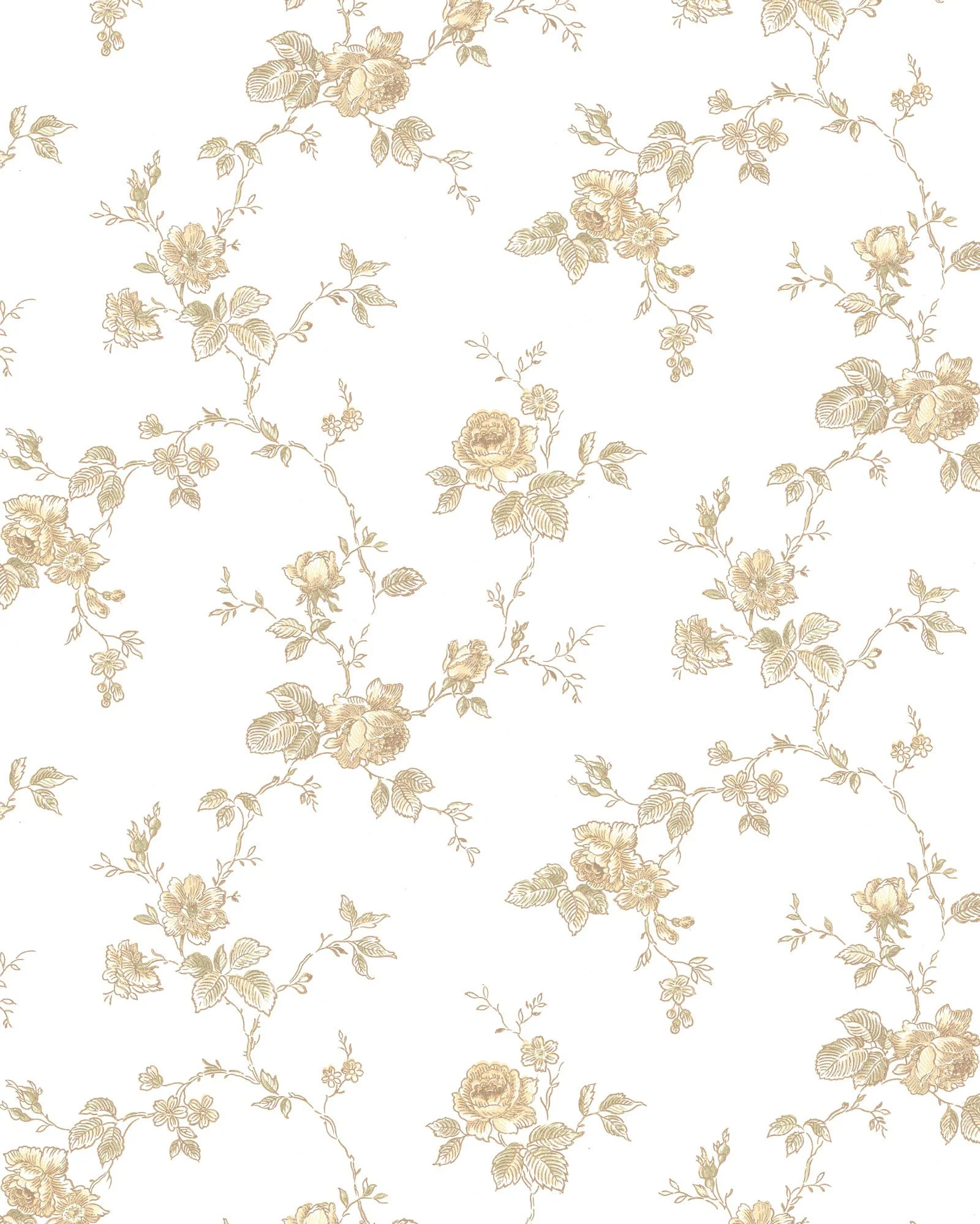 Lim & Handtryck Tapet - Rosen vit/gul - Image 2
