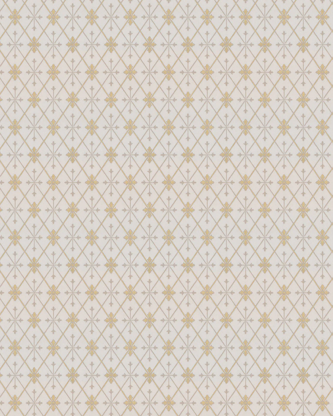 Lim & Handtryck Tapet - Skogshyddan beige/guld - Image 2