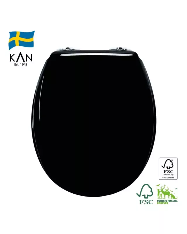 MjukstÀngade toalettsits - KAN, svart/krom