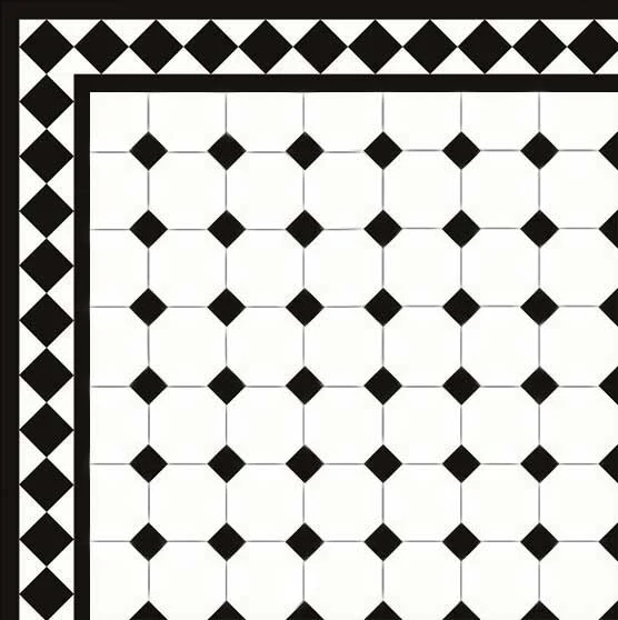 Oktagonklinker - 10 x 10 cm vit/svart - Image 4