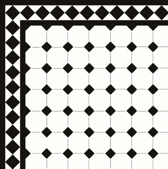 Oktagonklinker - 10 x 10 cm vit/svart - Image 5