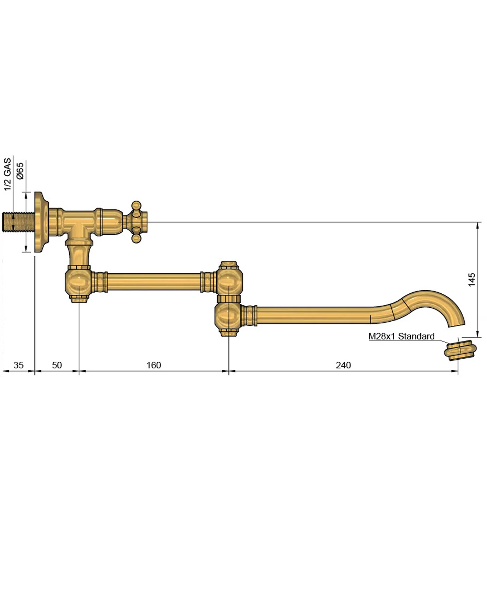 Pot Filler - Yorkshire krom - Image 3