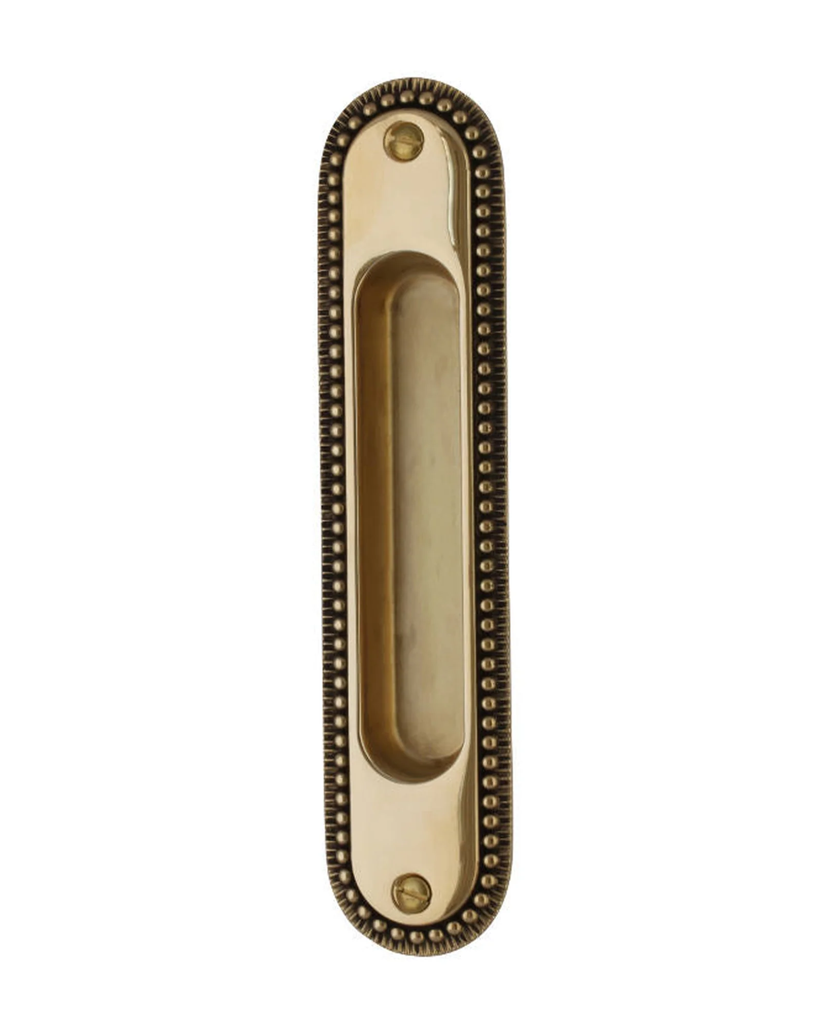 Skjutdörrshandtag - Sekelskifte mässing 158x36 mm