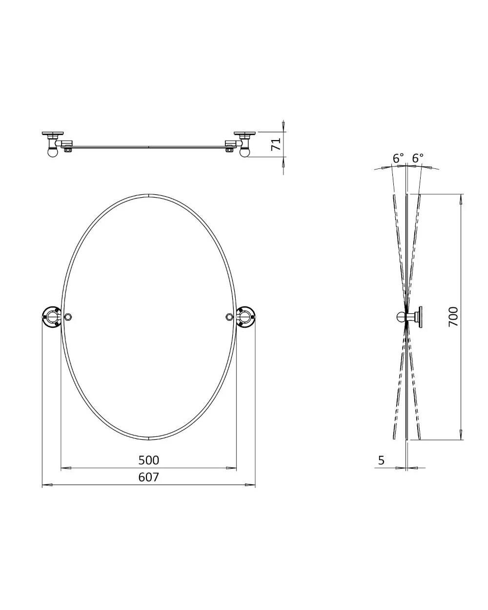 Spegel - Burlington oval, matt nickel - Image 6