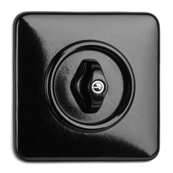 Strömbrytare kvadrat bakelit - Kronströmbrytare (vrid)