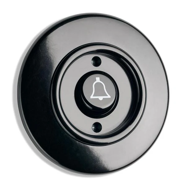 Strömbrytare rund bakelit - Ringklockeknapp