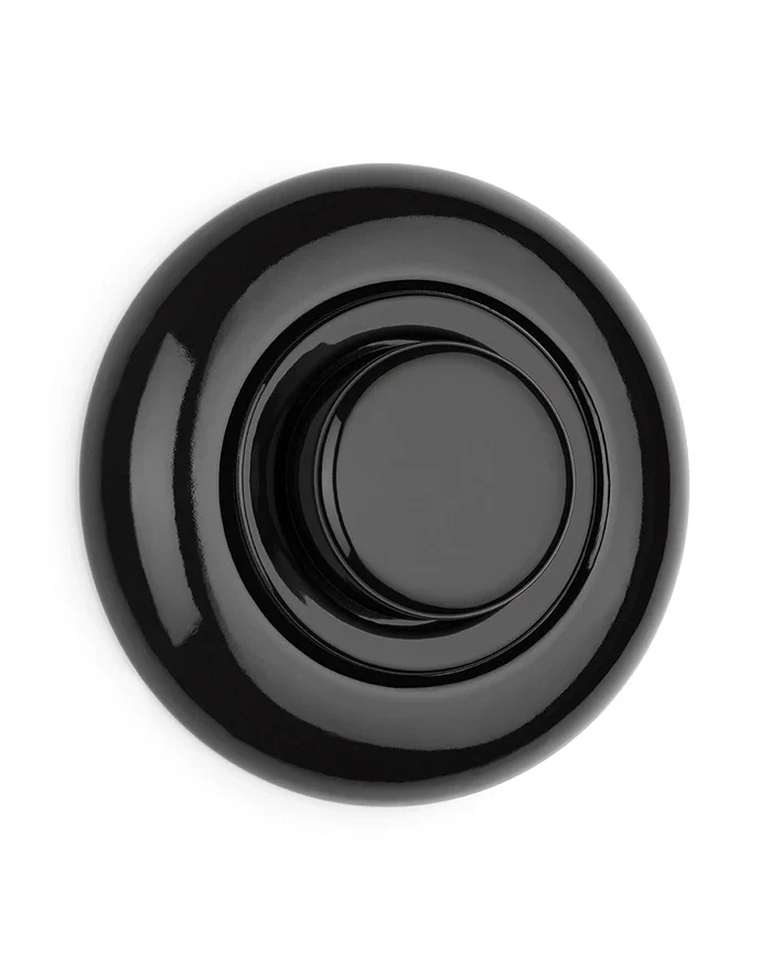 Strömbrytare rund svart porslin - Dimmer