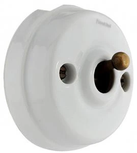 Strömbrytare - Trappströmbrytare vitt porslin/antik brons - Image 6