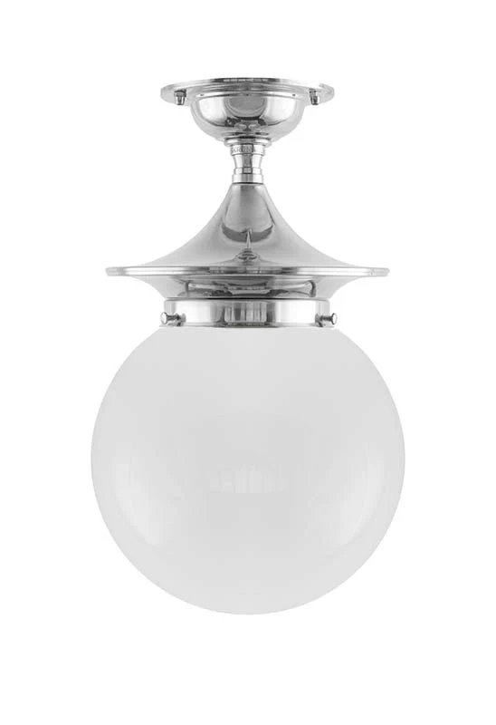 Taklampa - Dahlberg 100 nickel, opalvit klotskÀrm