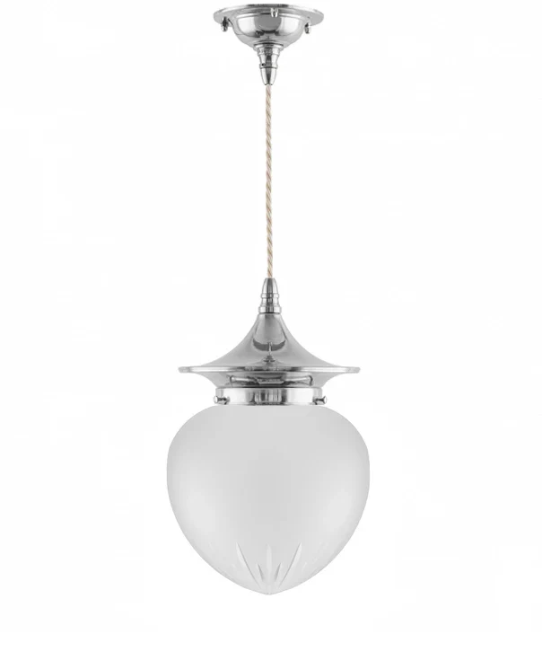 Taklampa - Dahlberg sladdpendel 100 nickel, mattglas droppe