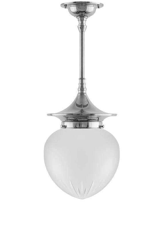 Taklampa - Dahlbergspendel 100 nickel, mattglas droppe