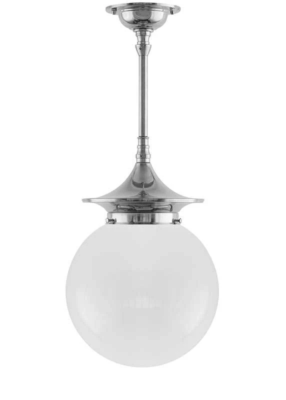 Taklampa - Dahlbergspendel 100 nickel, opalvit klotskÀrm