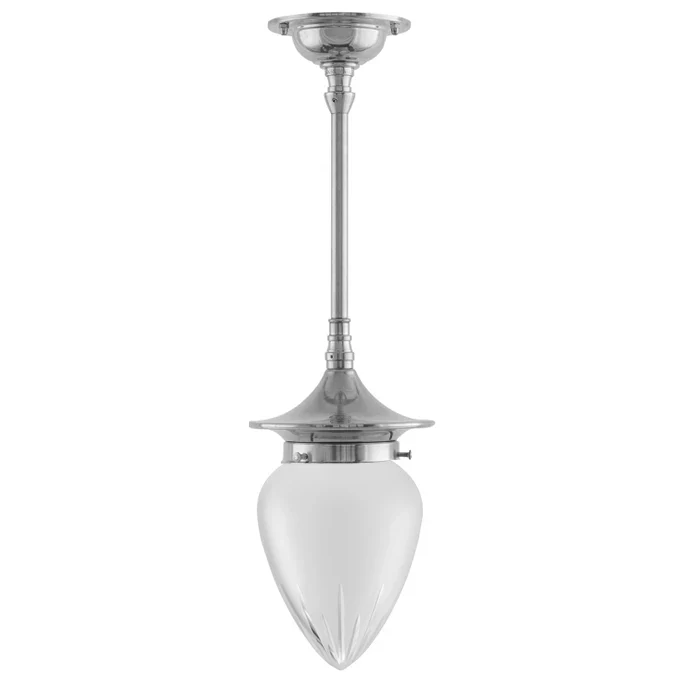 Taklampa - Dahlbergspendel 80 nickel, mattglas droppe