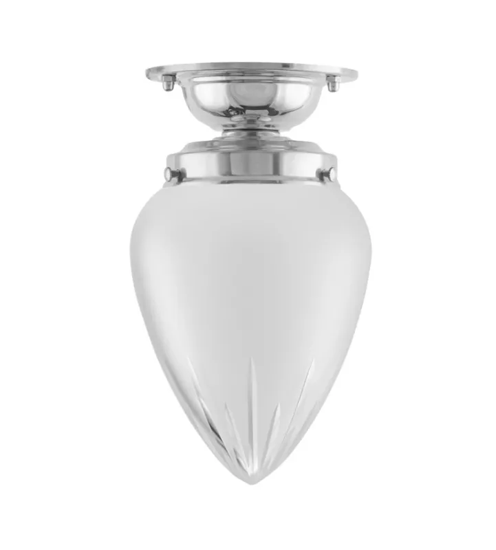 Taklampa - Lundkvist 80 nickel, mattdroppe