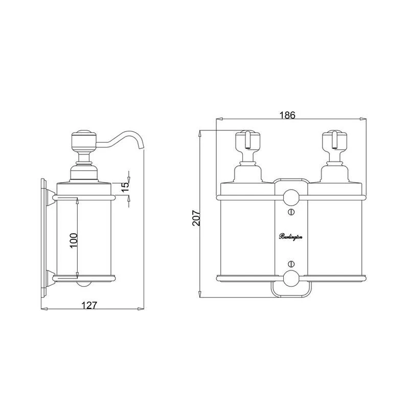 TvÄlpump dubbel - Burlington vÀgg krom/porslin - Image 3