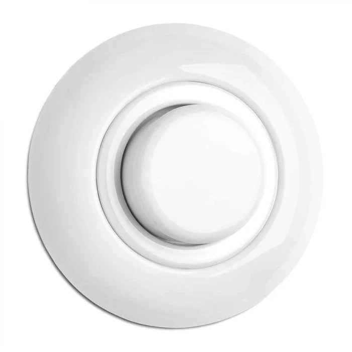 Strömbrytare rund vitt porslin - Universaldimmer PRO LED