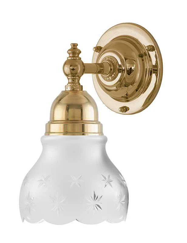 VÀgglampa - Adelborg mÀssing, slipat mattglas