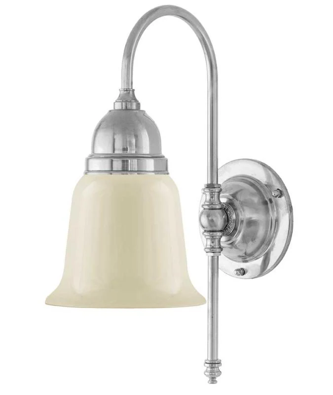 VÀgglampa - Ahlström nickel, benvit klocka