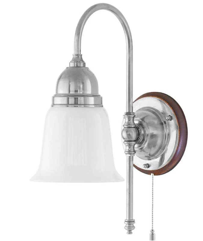 VÀgglampa - Ahlström nickel, opalvit klocka - Image 2