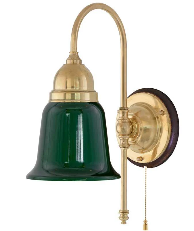 VÀgglampa - Ahlström mÀssing, grön klocka - Image 2