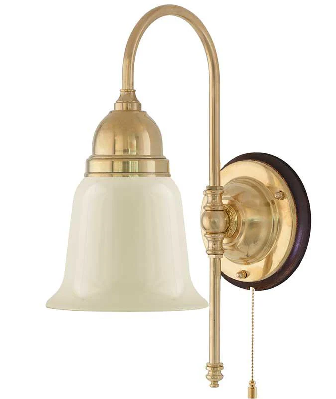 Vägglampa - Ahlström mässing, benvit klocka - Image 2