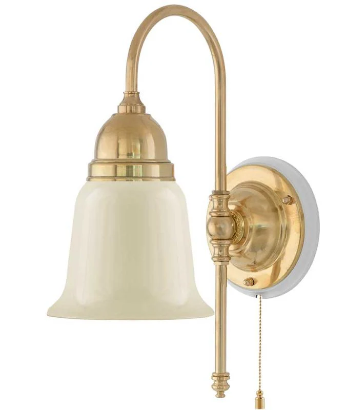 Vägglampa - Ahlström mässing, benvit klocka - Image 3