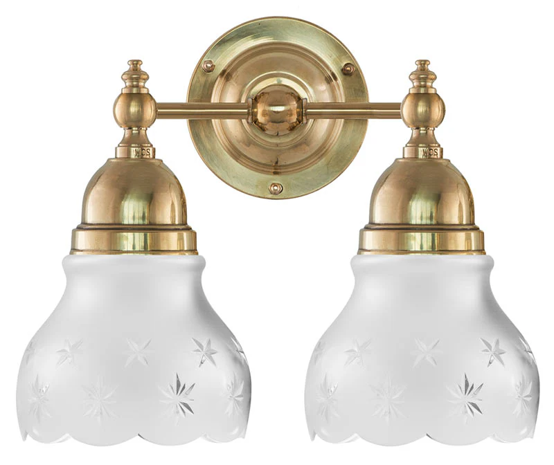 VÀgglampa - Bergman mÀssing, slipat mattglas