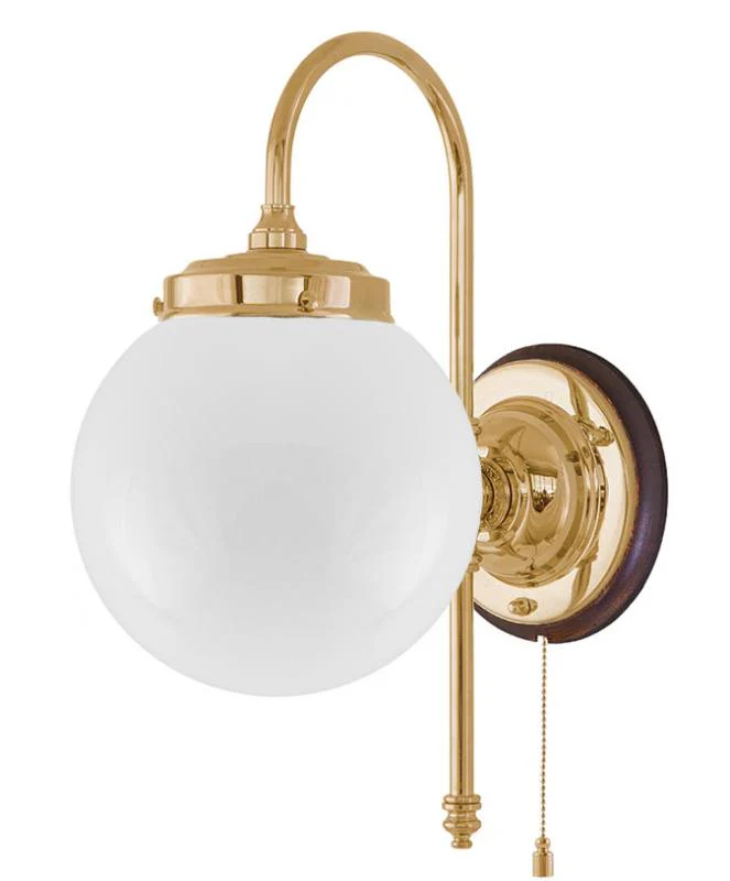VÀgglampa - Blomberg 80 mÀssing, klot opalvit - Image 2