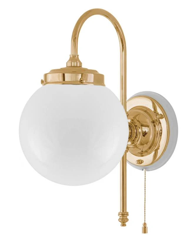 VÀgglampa - Blomberg 80 mÀssing, klot opalvit - Image 3