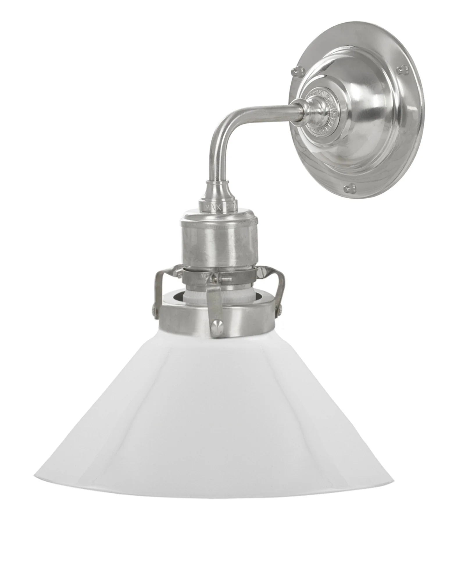 Vägglampa - Lillienstedt nickel, liten vit skomakarskärm