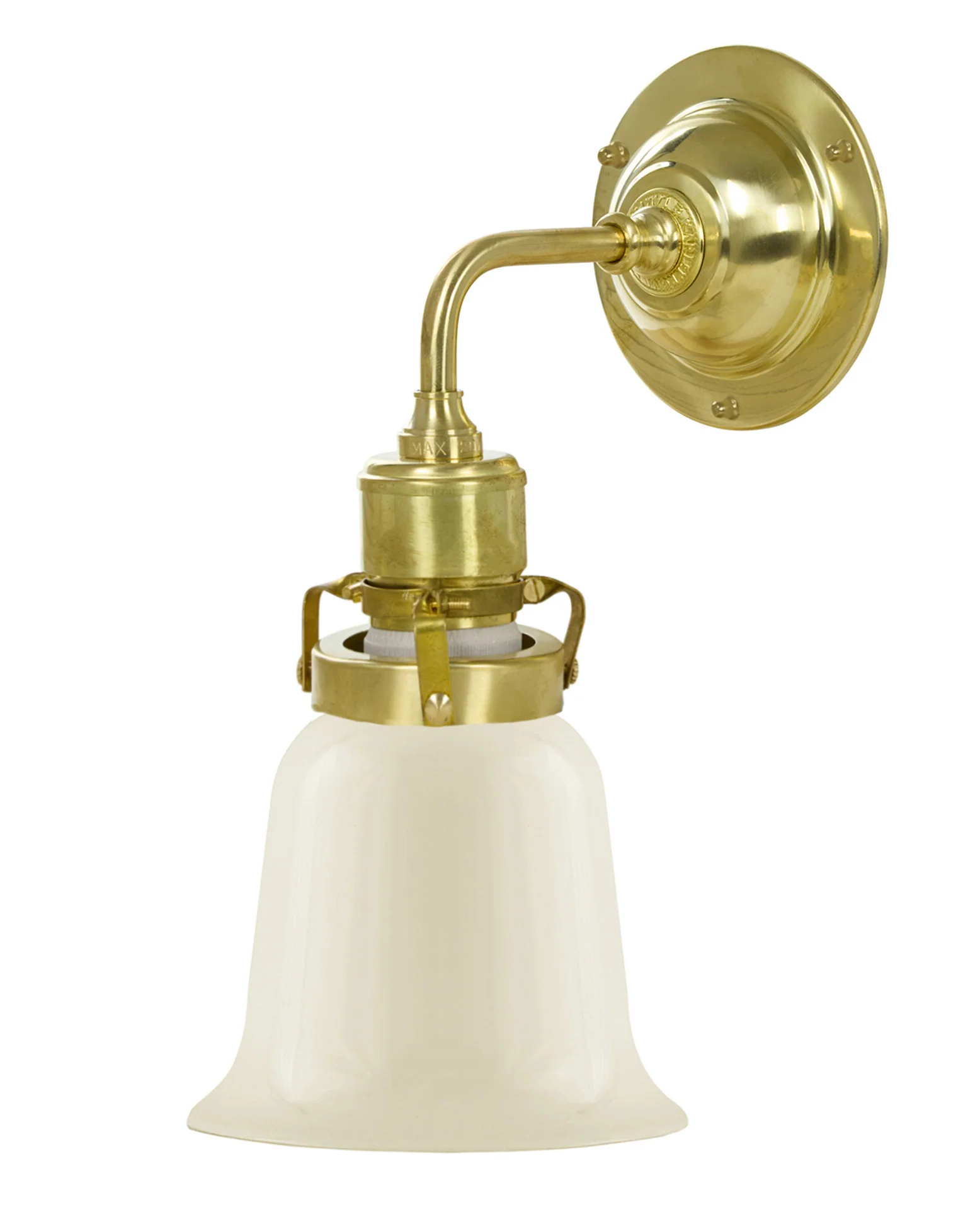 Vägglampa - Lillienstedt mässing, benvit klocka