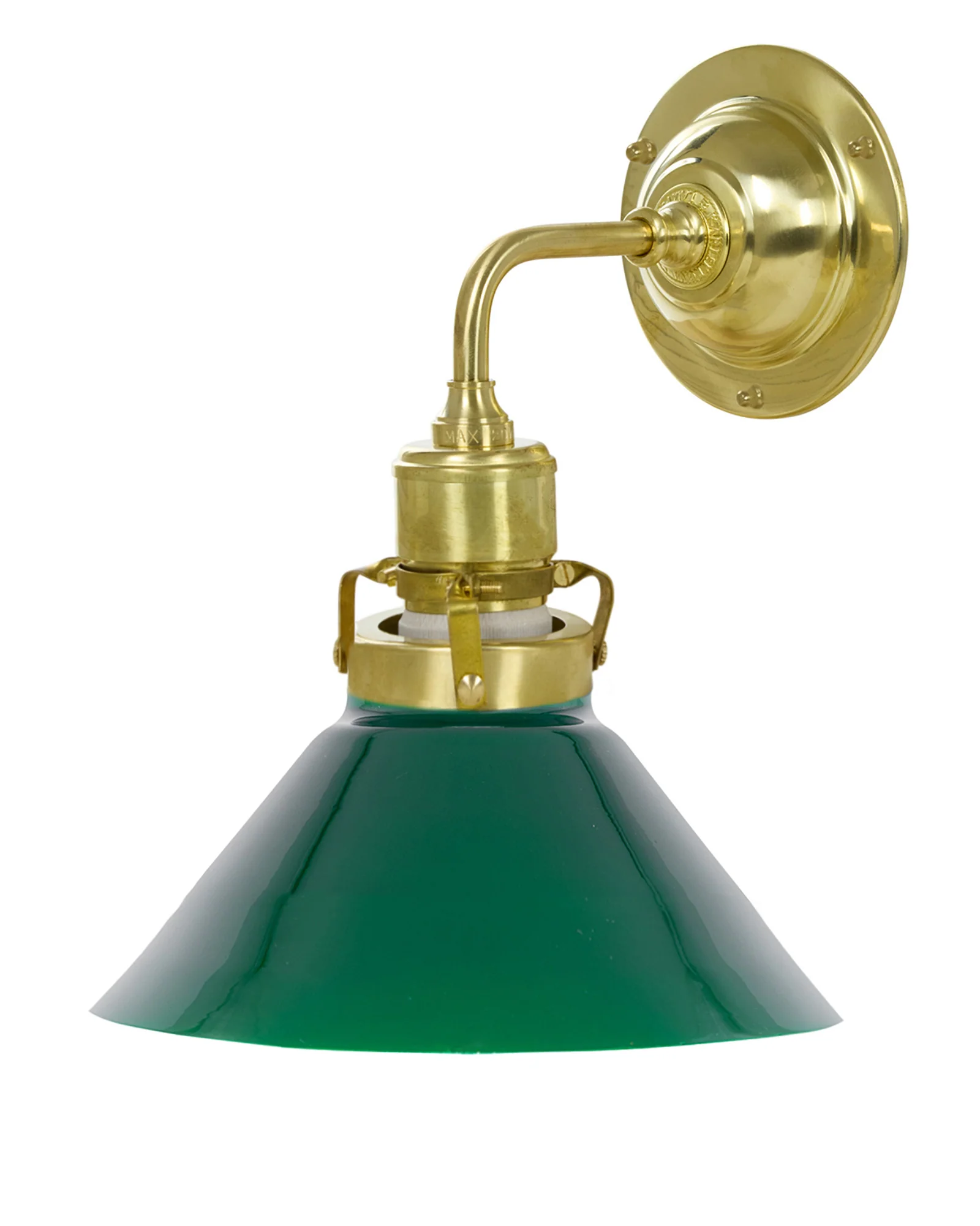 Vägglampa - Lillienstedt mässing, liten grön skomakarskärm