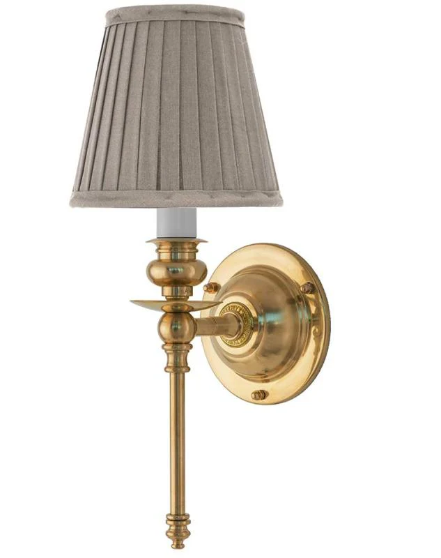 VÀgglampa - Ribbing mÀssing, beige skÀrm