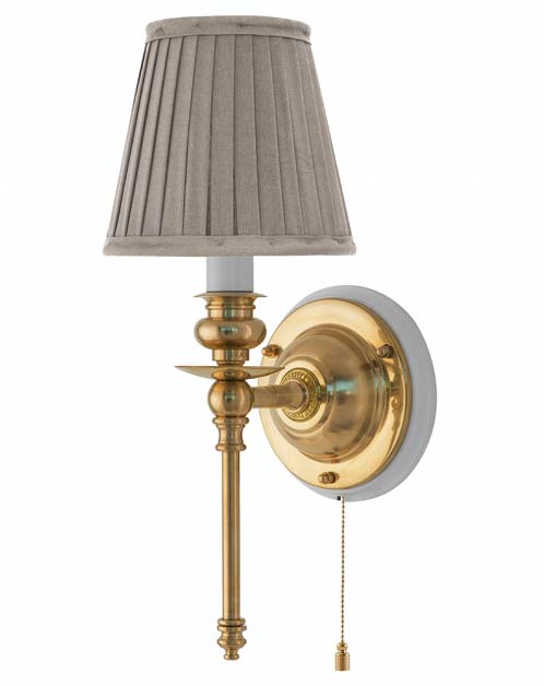 VÀgglampa - Ribbing mÀssing, beige skÀrm - Image 3