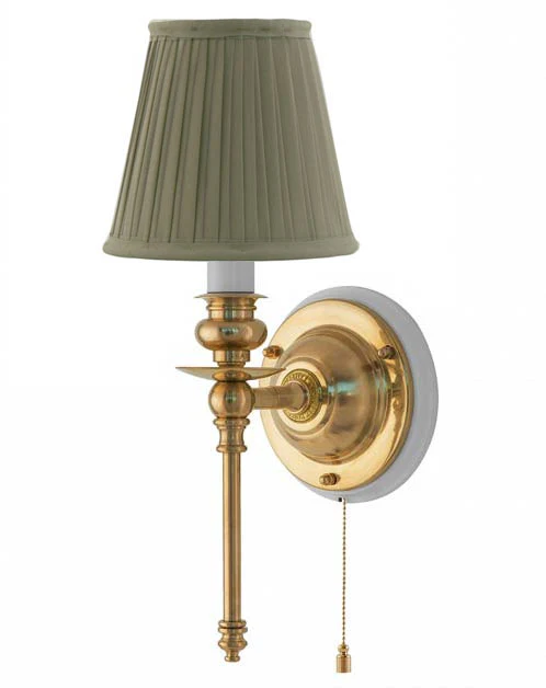 VÀgglampa - Ribbing mÀssing, olivgrön skÀrm - Image 3