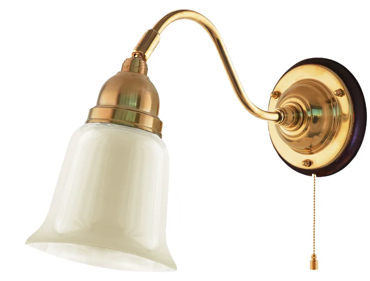 VÀgglampa - Runeberg mÀssing, benvit klocka - Image 2