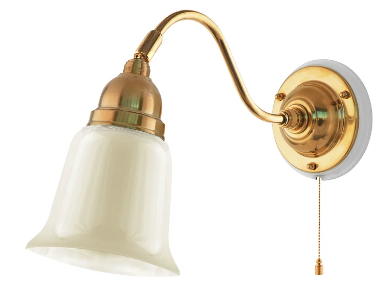 VÀgglampa - Runeberg mÀssing, benvit klocka - Image 3