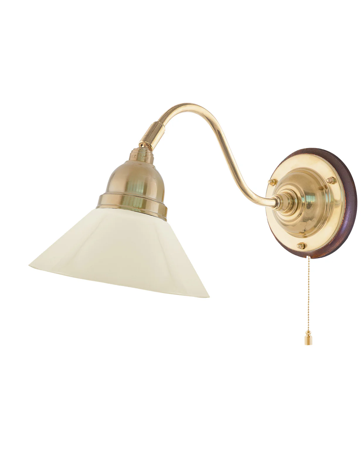Vägglampa - Runeberg mässing, benvit skomakarskärm - Image 2