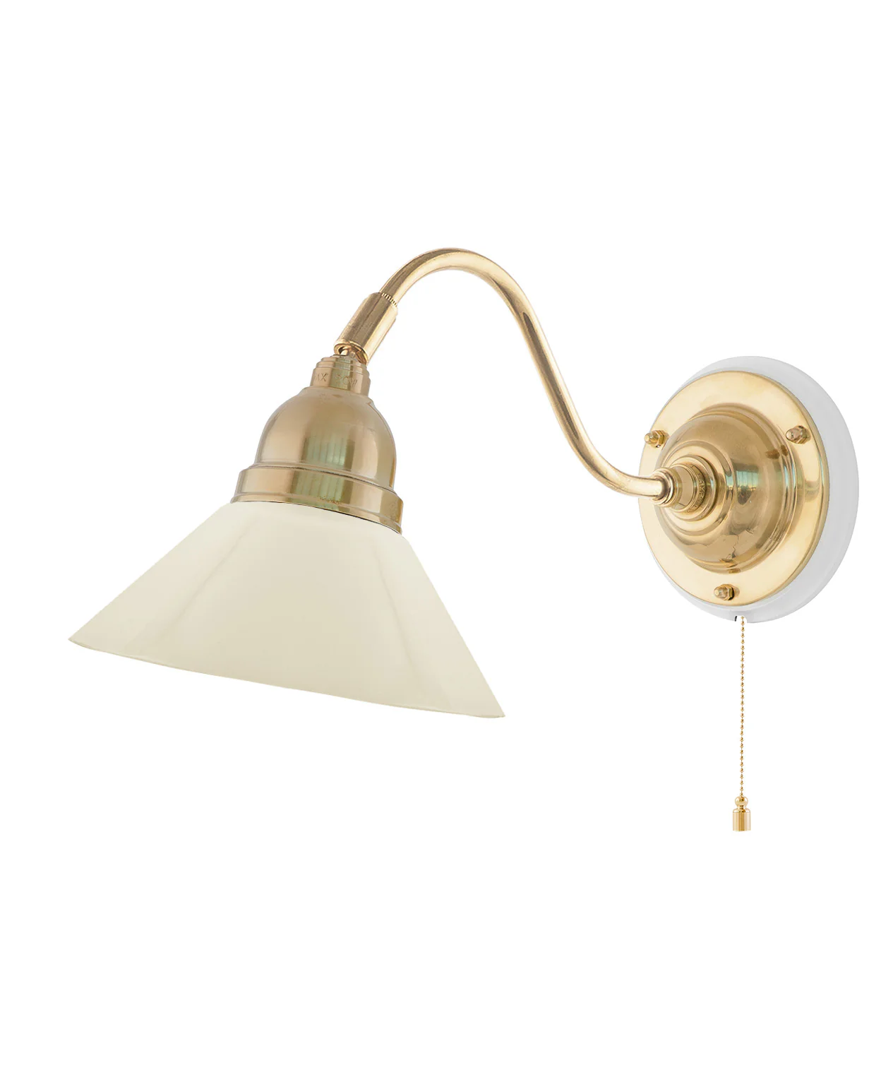Vägglampa - Runeberg mässing, benvit skomakarskärm - Image 3