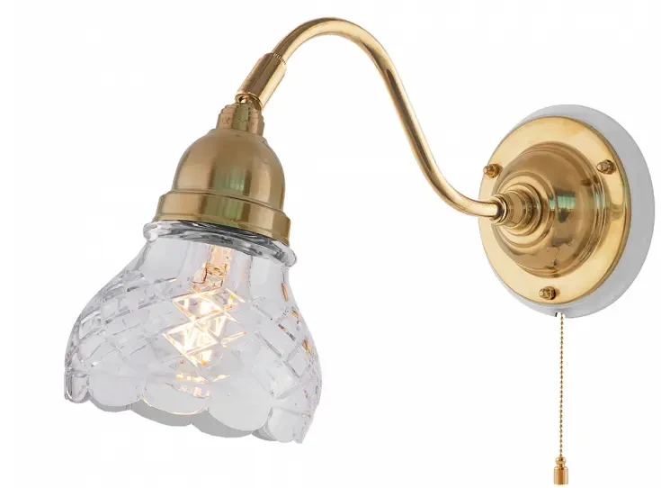 VÀgglampa - Runeberg mÀssing, slipat klarglas - Image 3