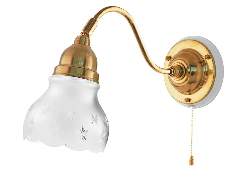 VÀgglampa - Runeberg mÀssing, slipat mattglas - Image 3